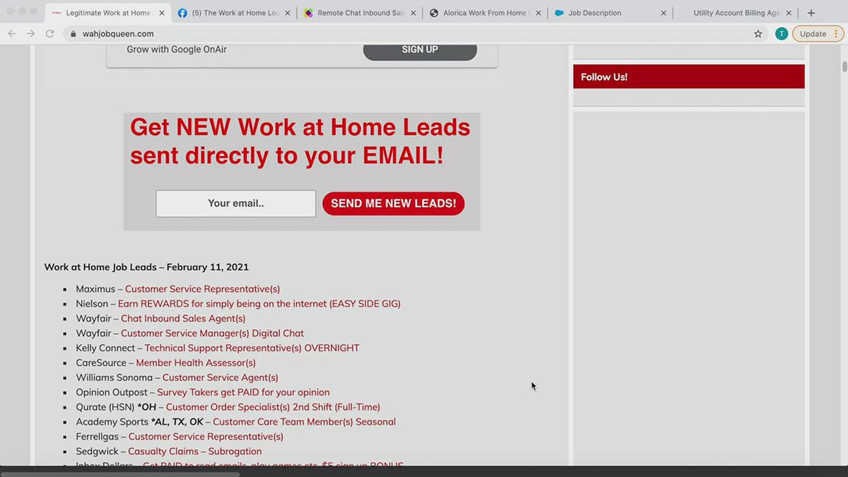 CHAT, Email Support + MORE Work at Home Jobs!